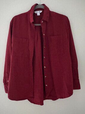 Old Navy Burgundy Boyfriend Shirt Size S